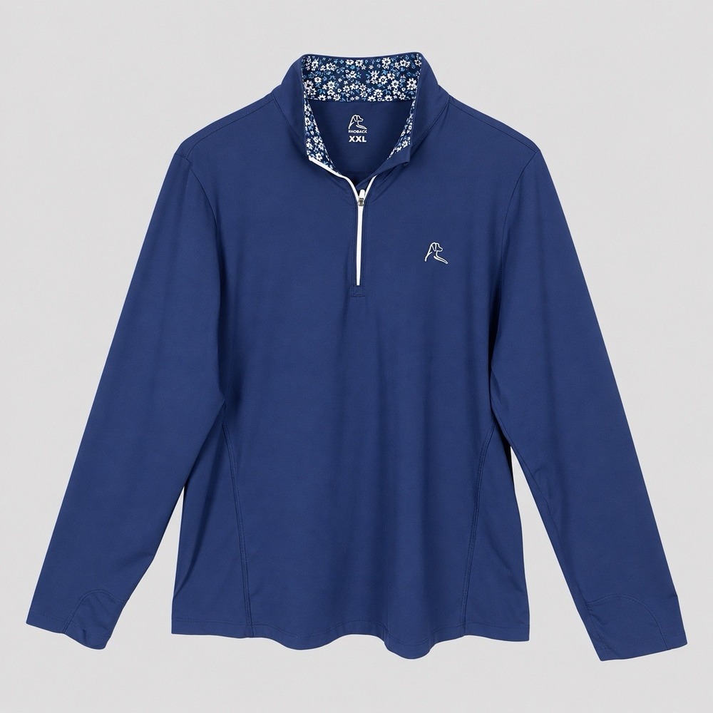 Rhoback Blue Quarter Zip Performance Pullover Womens XXL Long Sleeve Athleisure